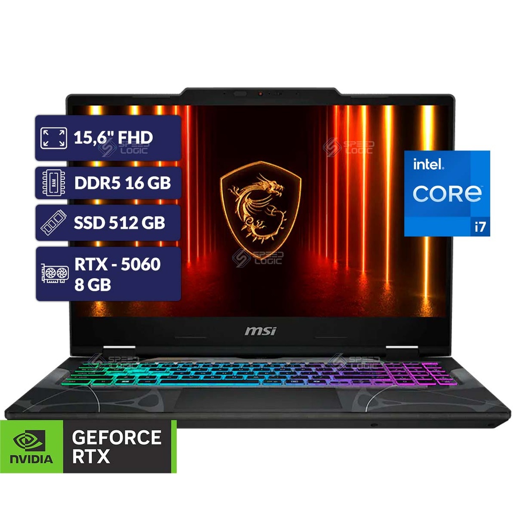 [SPE-52393] MSI CYBORG 15 B13WFKG-1067XCO/CORE i7 13620H+16GB D5+NVMe 512GB+8GB RTX-5060+15,6" FHD+MORRAL 2 AÃOS GTIA