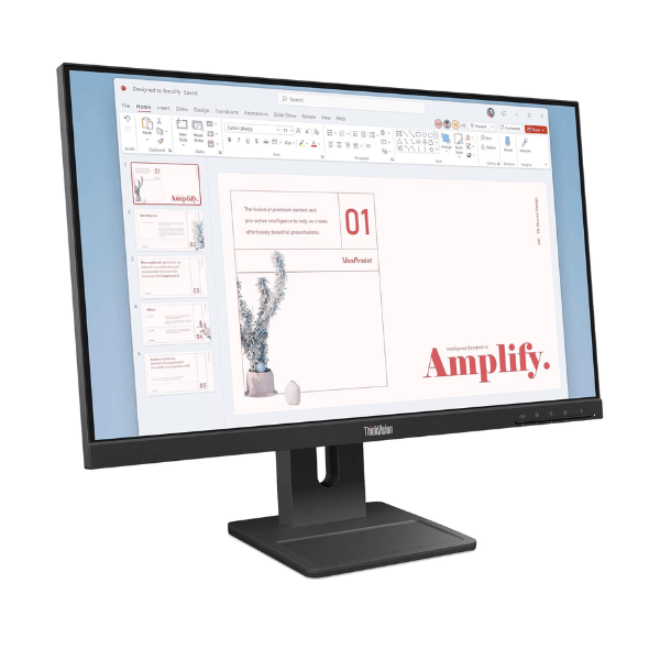 LENOVO MONITOR ThinkVision 23.8" E24-40 FHD IPS 100Hz Negro (parlantes/altura ajustable/inclinacion/pivote/giratorio)(gtia 36 meses)(64B5MAR1LA)