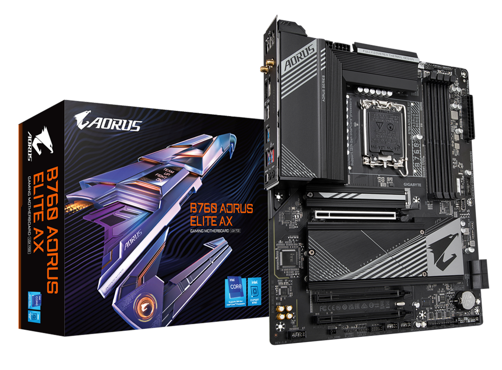 BOARD GIGABYTE B760 AORUS Elite AX LGA 1700 Intel DDR5 ATX