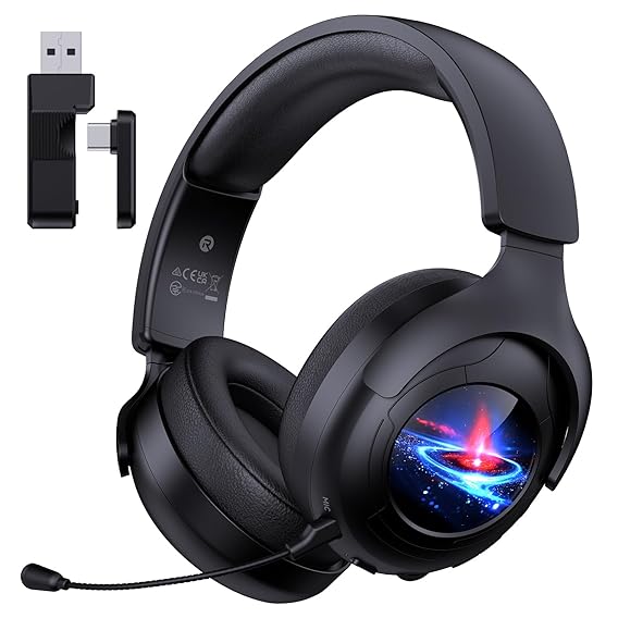 [AUR1] Auriculares inalámbricos para juegos de 2.4 GHz, Bluetooth 5.3 para juegos con micrófono con cancelación de ruido