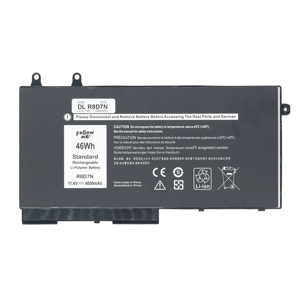 BATERIA DELL R8D7N LATITUDE 5400 5401 5500 INSPIRON 5590 7591 TIPO B