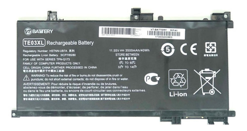 [A02506] BATERIA HP TX03 TE03XL TE04XL TE04 OMEN 15-AX000 15-BC 15-BC099NIS 15T-AX