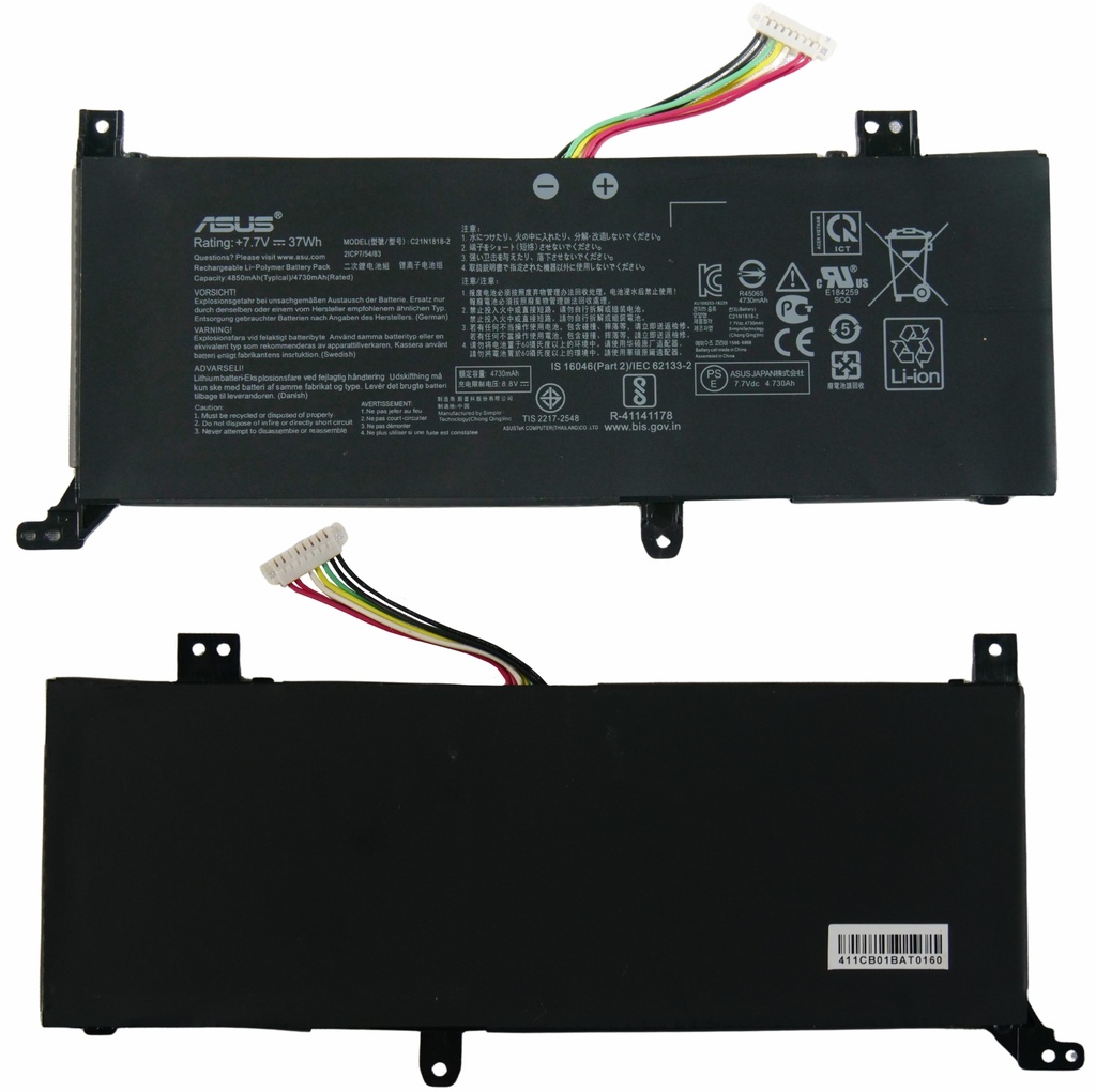 Batería Asus Vivobook X412FJ X409 X415EA X415 A412FA X512DA F512FA F512DA-SH31 X512FA MODELO: C21N1818-2  C21N1818 ORIGINAL