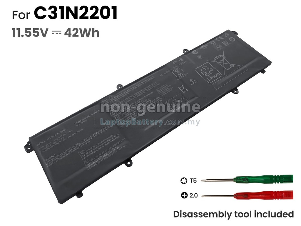 Batería Asus C31N2201 o15 E1504G E1504F ADOL14V MT7902 Vivobook 16 X1605EA X1605ZA F1504ZA-SB34 SB34V 11.55V