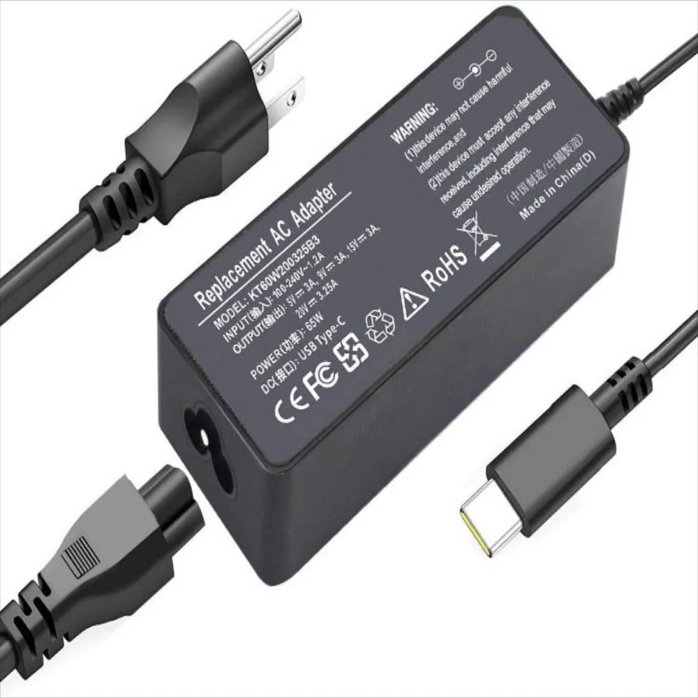 CARGADOR TIPO C 65W 20V 3.25AMP 15V 3AMP 12V 3AMP 9V 3AMP 5V 3AMP HOMOLADO