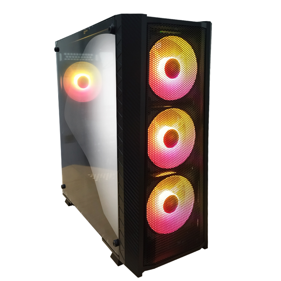 CHASIS GAMER ATX IP-B912 NEGRO 4 COOLERS RGB