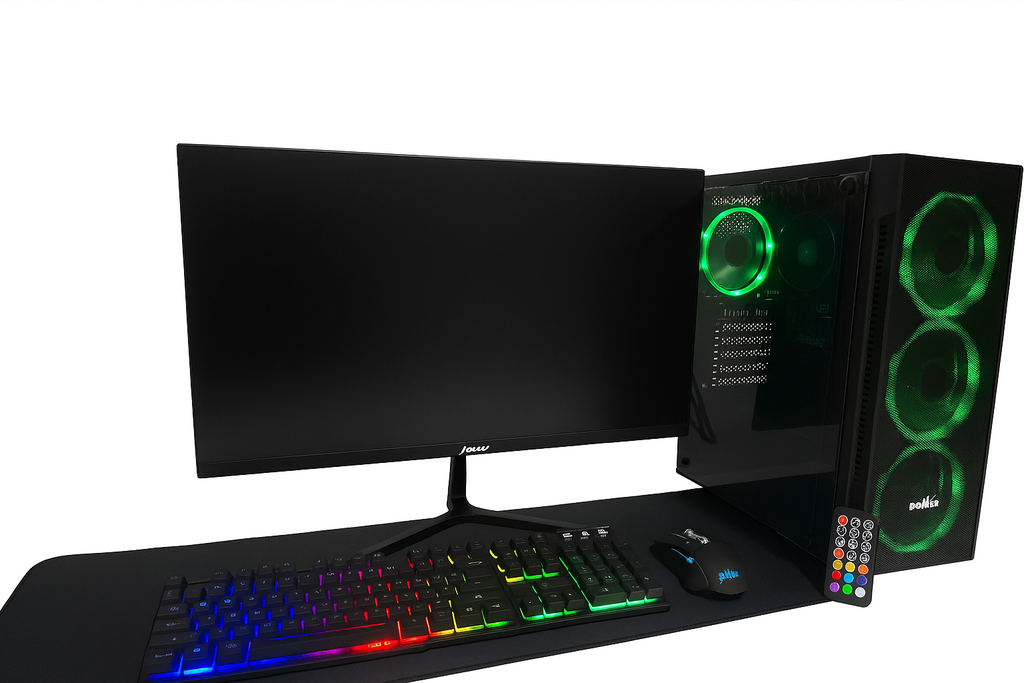 CPU RYZEN 7 5700G BOARD GIGABYTE A520M / RAM XPG 16GB RGB 3200MHZ / SSD M.2 512GB + MONITOR 24" 100HZ +COMBO TECLADO Y MOUSE RGB