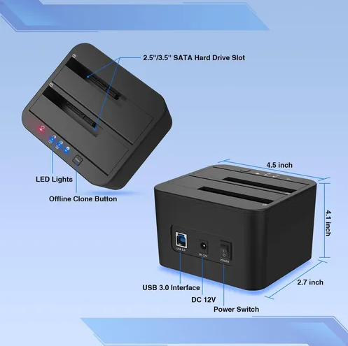 DOCK STATION CLONAR DISCO DURO SATA 2.5 3.5 USB 3.0 ESTACION