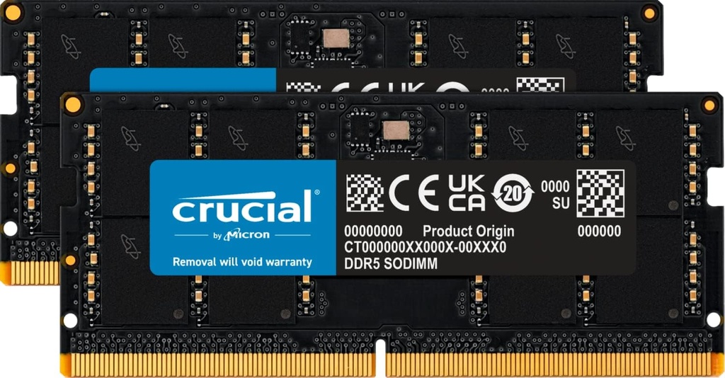 KIT RAM PORTATIL DDR5 64GB 4800MT/s (2x32GB) MODELO: CL40 CT2K32G48C40S5