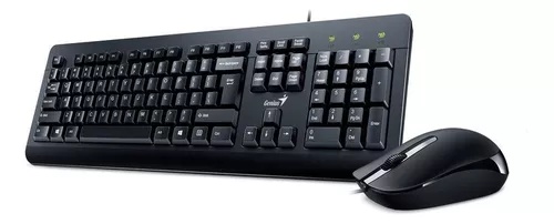 Kit de teclado y mouse Alámbrico Genius KM-160 de color negro
