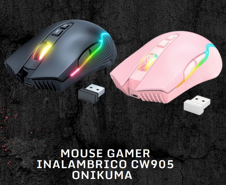 MOUSE GAMER INALAMBRICO CW905 NEGRO ONIKUMA