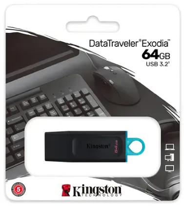 [MK64E] Memoria Usb Kingston DataTraveler Exodia 64GB 3.2 Negro