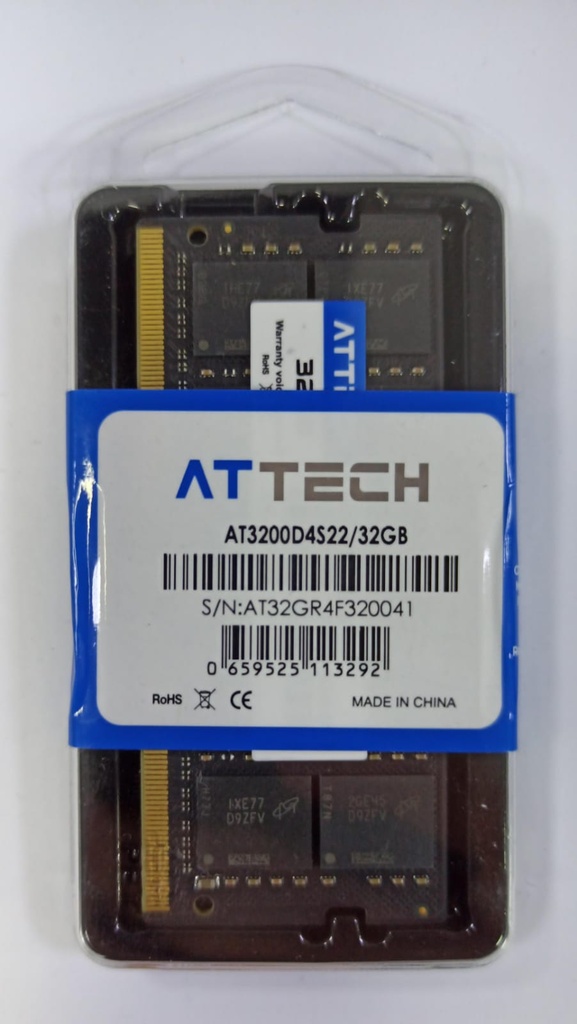 [ATT32D4] RAM PORTATIL DDR4 32GB 3200MHZ ATTECH
