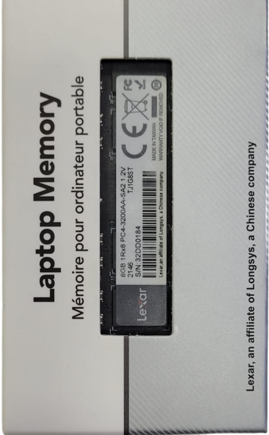 [LEXAR123] RAM PORTATIL DDR4 8GB 3200MHZ LEXAR  MODELO: LD4AU008G-R3200USST