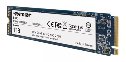 SSD M.2 NVME 1TB PATRIOT P300 PCie 3.0