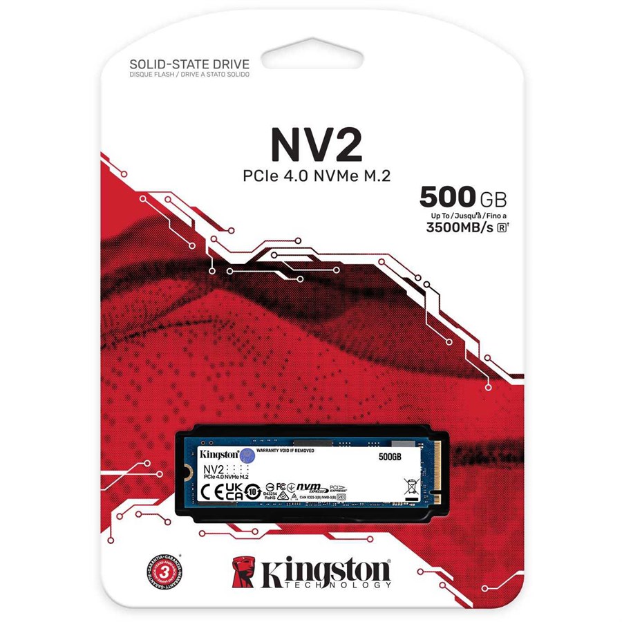 SSD M.2 NVME 500GB KINGSTON NV2 PCIe 4.0 MODELO: SNV2S/500G