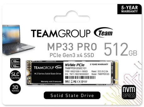 [K51287] SSD M.2 NVME 512GB MP33 TEAM GROUP GEN 3.0