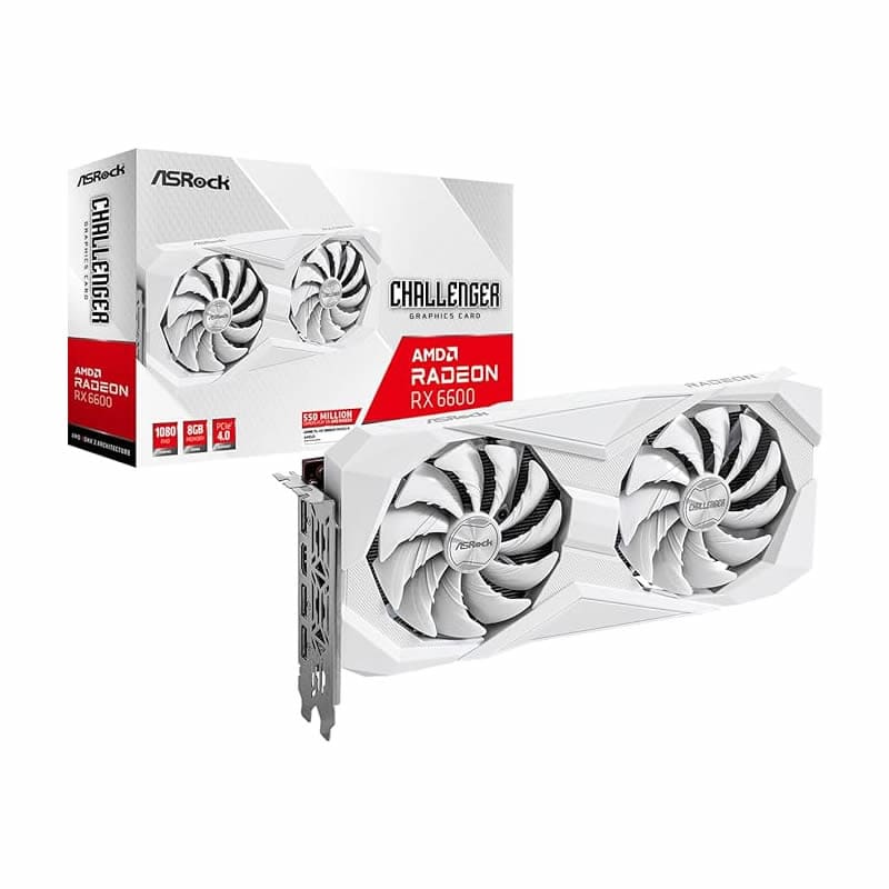 [ARX660AB] TARJETA DE VIDEO AMD RADEON RX 6600 8GB GDDR6 ASROCK BLANCA