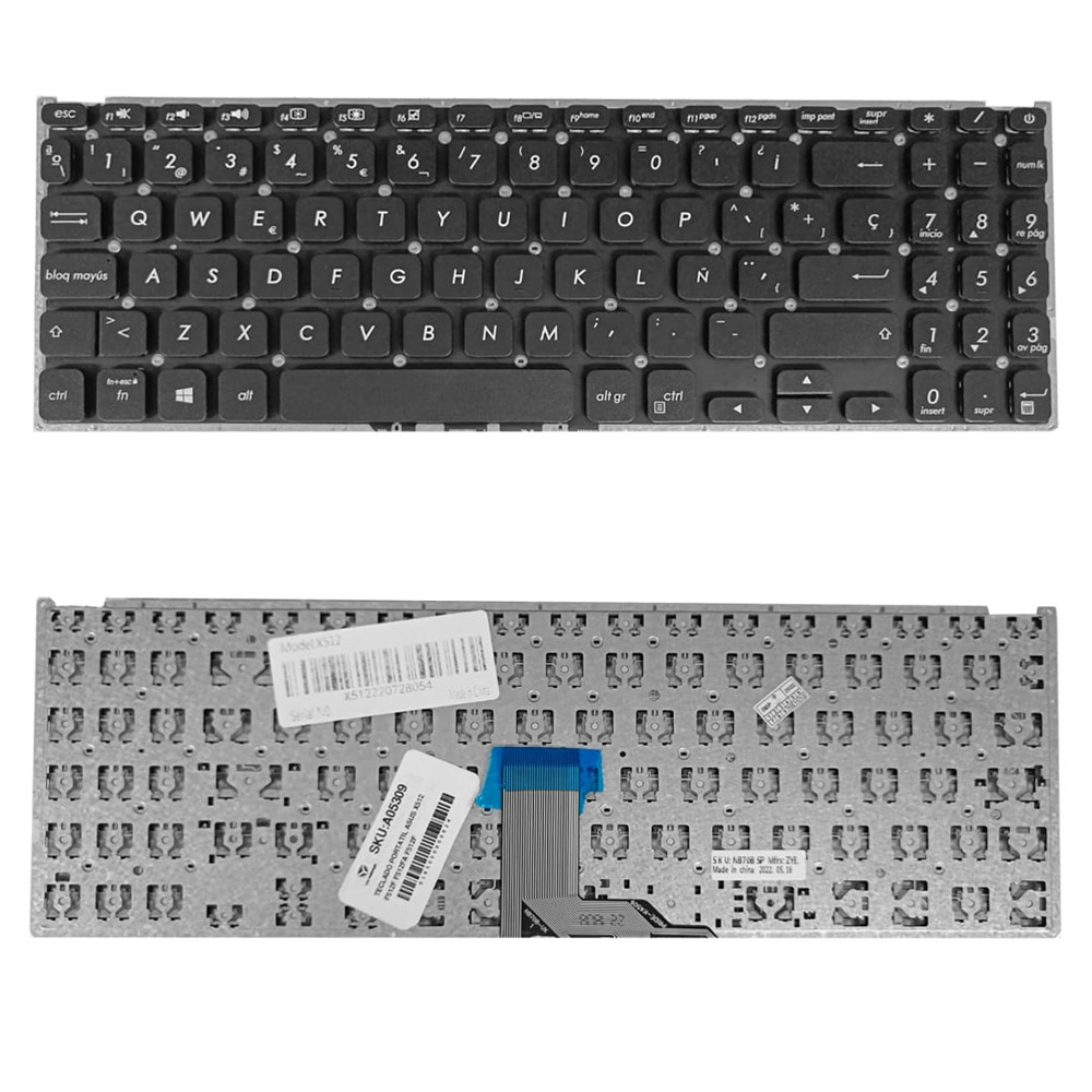 TECLADO PORTATIL ASUS X512 F512F F512FA F512FA-AB34 F512U F512UA F512UB X512 X512D NEGRO