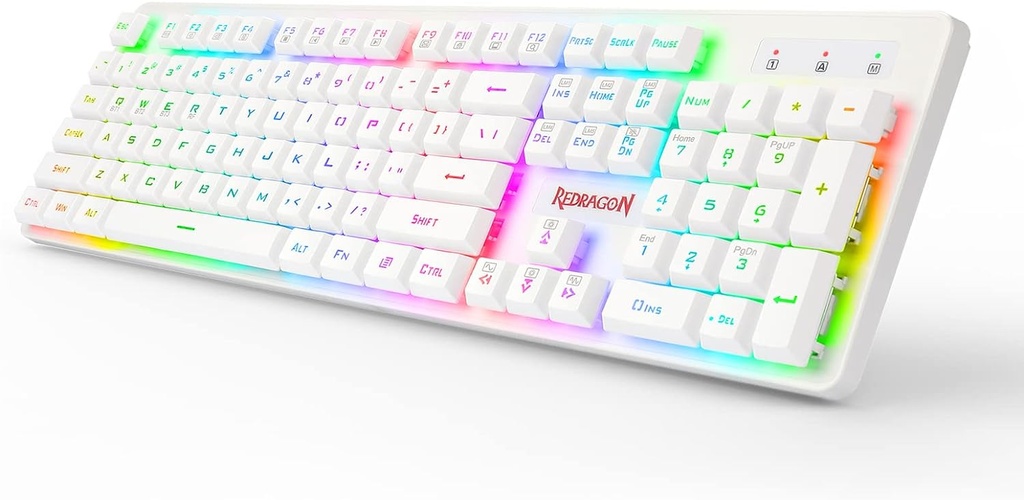 [K00142] Teclado Redragon DYAUS Pro K509P Pro inalámbrico Blanco, 2.4G y teclado Bluetooth, retroiluminado RGB con 104 teclas