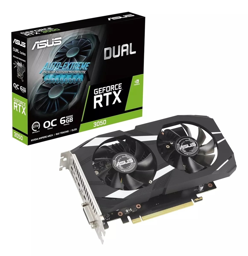 [AR3050] Tarjeta Gráfica ASUS Dual Nvidia Geforce Rtx 3050 6gb Oc Pcie 4.0