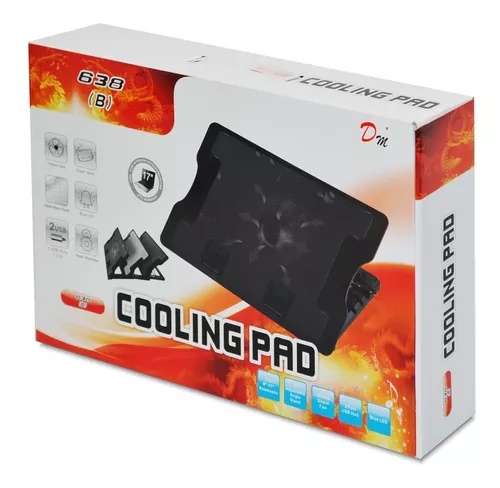 [CP001] BASE REFRIGERANTE Para Portatil 1 Ventilador Plegable Negro MOD:638B