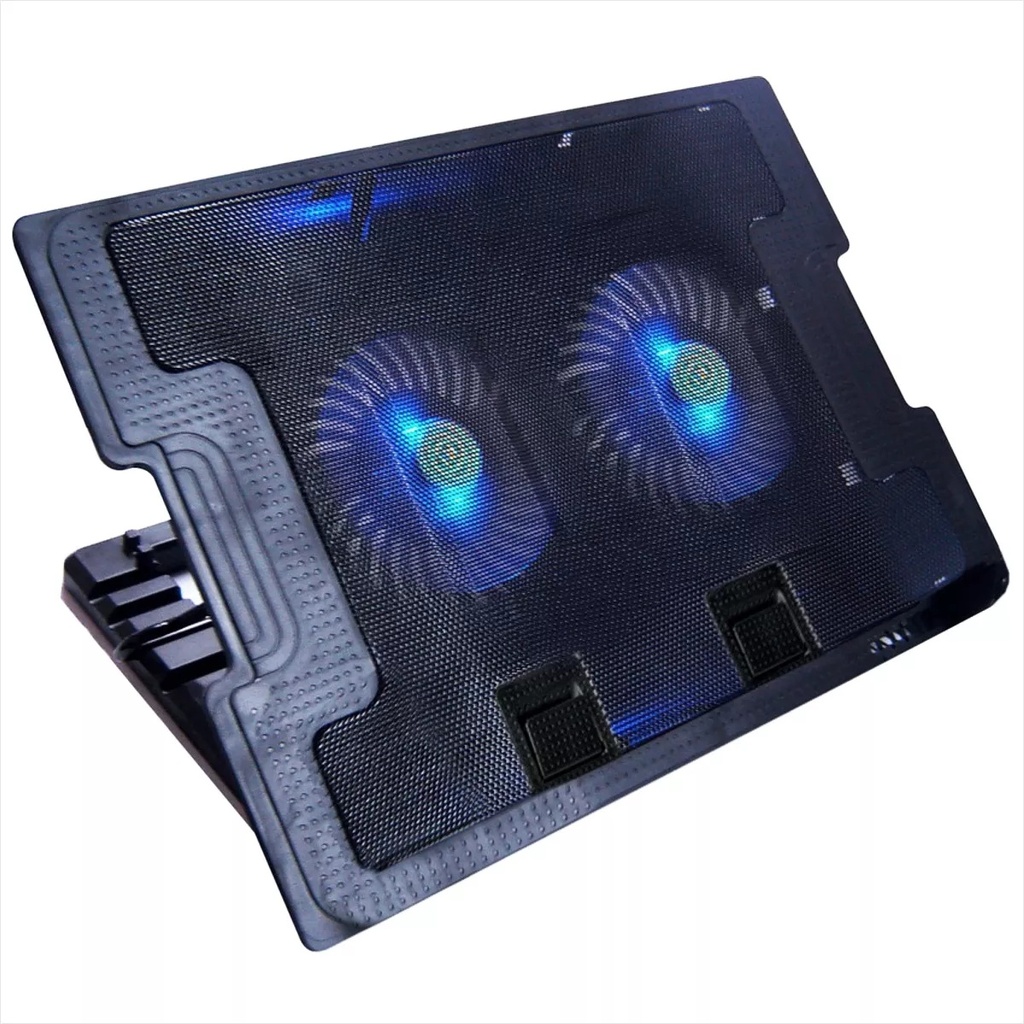 [CP002] BASE REFRIGERANTE Portatil 2 Ventiladores Plegable Negro MOD:638A