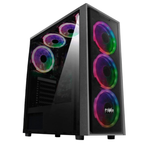 CHASIS POWER GROUP MOD CL-Y6 GRAVADO FUENTE DE PODER 600W 80 PLUS BRONCE 7 FAN RGB CONTROL ATX