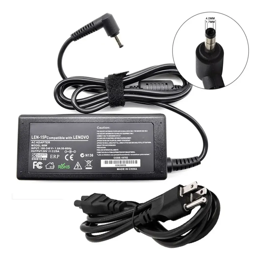 CARGADOR PORTATIL LENOVO IDEAPAD 20V 2.25 AMP 4.0X1.7 HOMOLOGADO