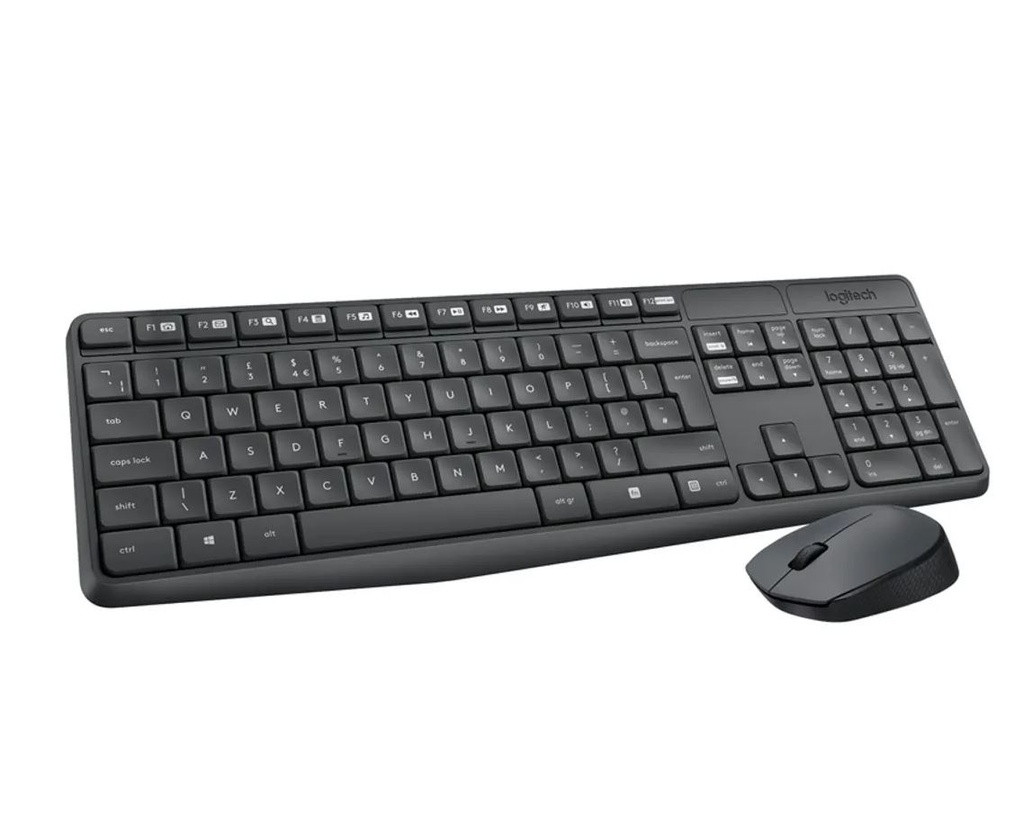 Combo Inalámbrico Teclado y Mouse Logitech Mk235 Gris oscuro