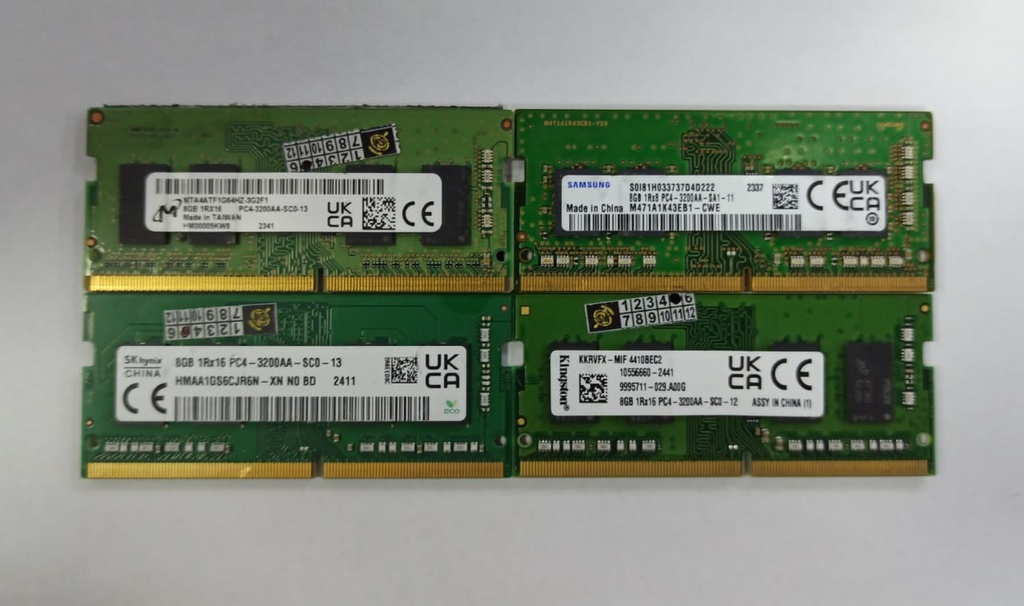 RAM PORTATIL DDR4 8GB 3200MHZ (OPEN BOX) KINGSTON, SAMSUNG, MICRON, SK HYNIX