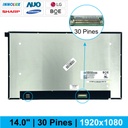 PANTALLA PORTATIL LED ULTRA SLIM 14.0 PUL 30 PINES NANO EDGE HD SIN CIRCUITO SIN SOPORTES MODELO: N140BGA-E54