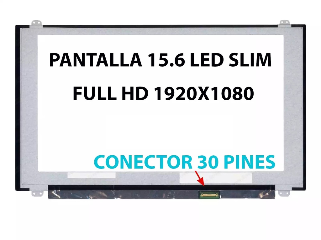 PANTALLA PORTATIL LED ULTRA SLIM 15.6 PUL 30 PINES (0.75") (19mm) FULL HD CON SOPORTES