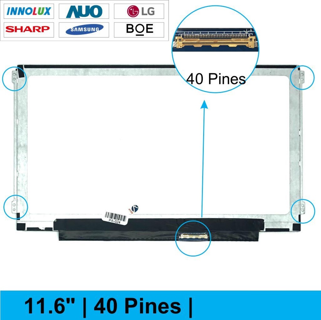 PANTALLA PORTATIL SLIM 11.6 PUL 40 PINES CON GUIAS AL LADO