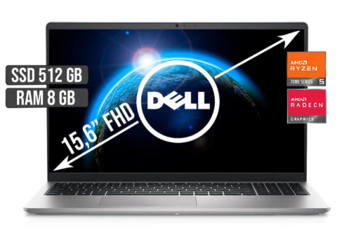 PORTATIL DELL INSPIRON 3535 AMD RYZEN 5 7520U 8GB RAM 512GB SSD 15 PULG SILVER