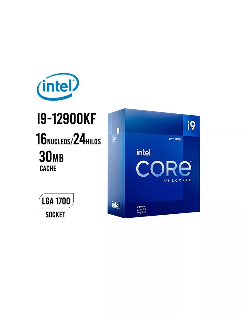 Procesador intel core I9 12900KF 5.20GHz LGA1700