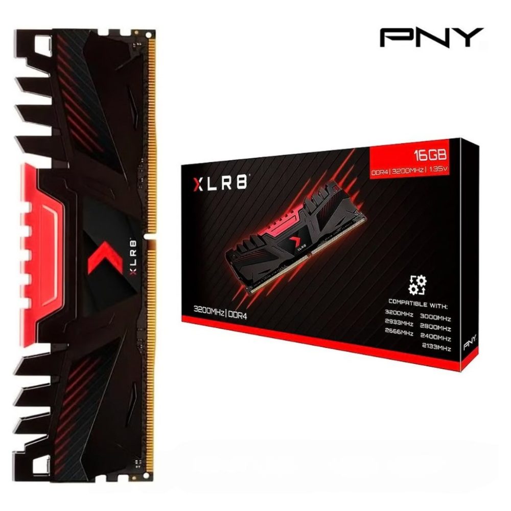 RAM PC DDR4 16GB 3200MHZ PNY XLR8 BLINDADA