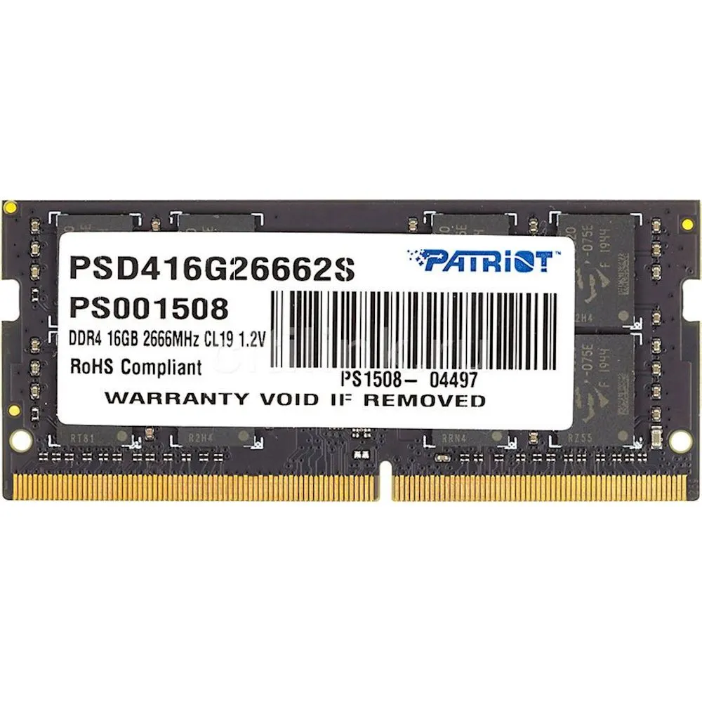 RAM PORTATIL DDR4 16GB 2666 MT/s PATRIOT MODELO: PSD416G26662S