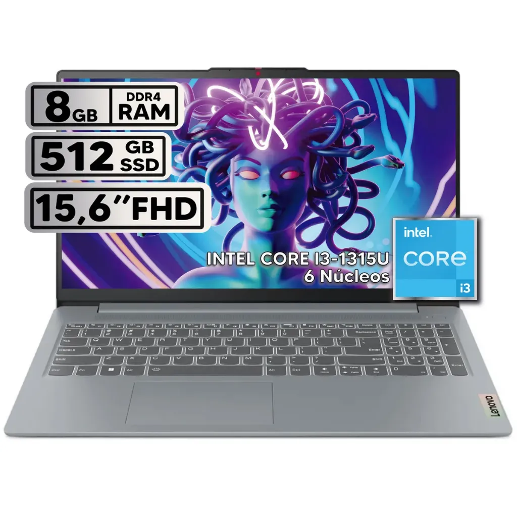 [LEN336] PORTATIL LENOVO IDEAPAD SLIM 3 15IRU8 INTEL I3 1315URAM 8GB M.2 NVME 512 LED 15.6 PUL