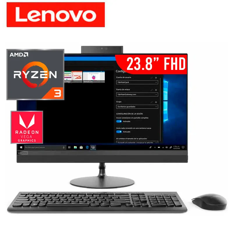 [B00392] TODO EN UNO LENOVO 520-24ARR AMD RYZEN 3 2200GE DDR4 8GB M.2 NVME 256GB 24 PULG IPS