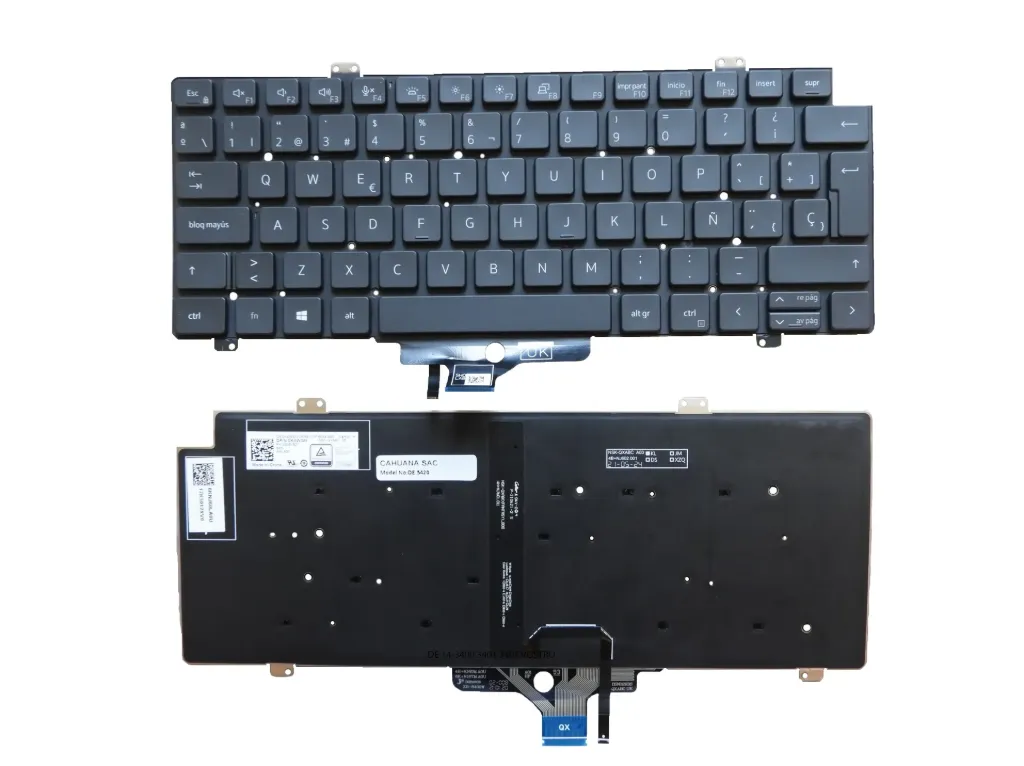 [A05422] TECLADO DELL LATITUDE 5420 L5420 7520 7420 0K5XT4 Backlight Sin Marco Español SP/LA Negro