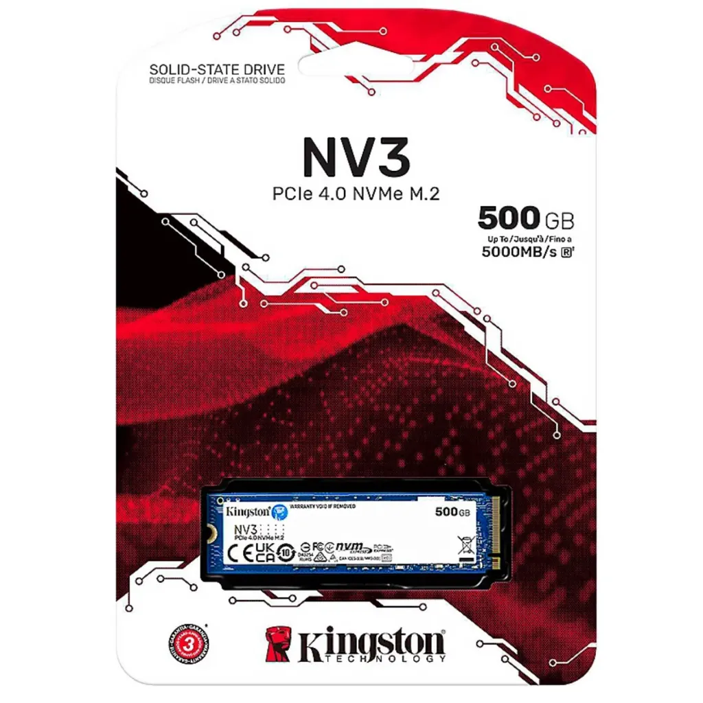 [KIN58] SSD M.2 NVME 500GB KINGSTON NV3 PCIe 4.0 MODELO: SNV3S/500G