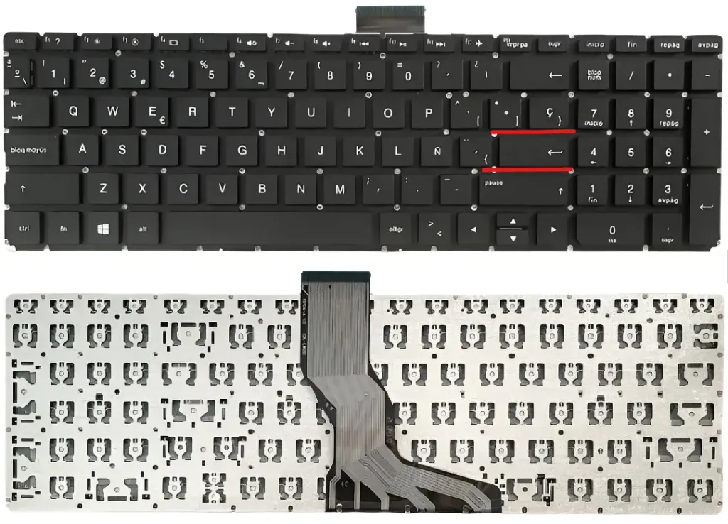 TECLADO HP TECLADO HP 15-AQ 15-AB 15-AN 15-AK 15-AE 15-AX 15-BC 15-AU 15-AW 15-AK 15Z-AB (enter rectangular)