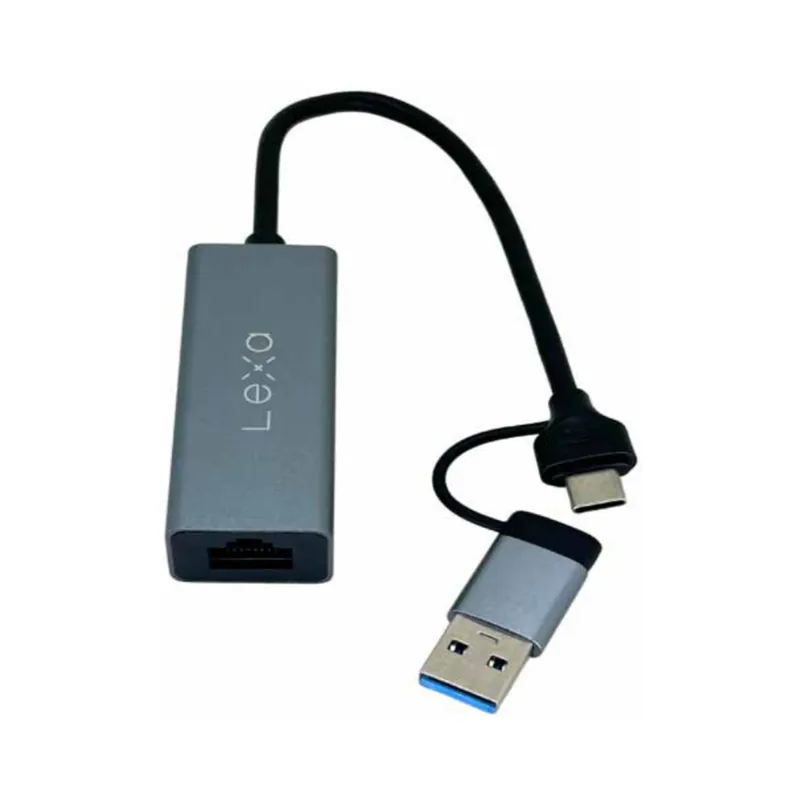 Adaptador Usb a RJ45 Dual Type C / Usb Ethernet 10/100/1000 Mbps
