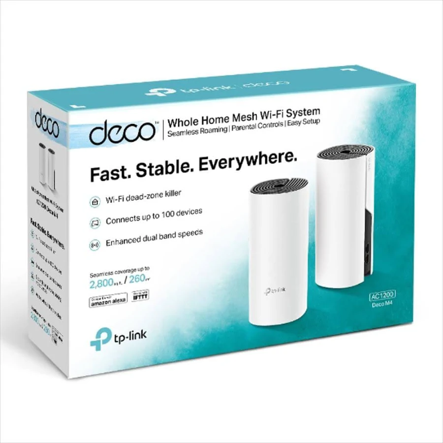 TP-LINK DECO M4 2 PACK ROUTER WIFI DE MALLA DOBLE BANDA AC1200 10/100/1000