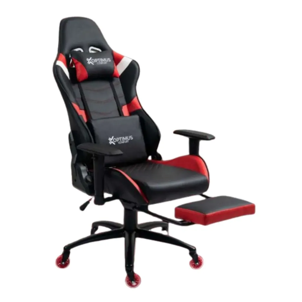 SILLA GAMER RED MODELO DX-1127F  REPOSAPIES RUEDAS EN SILICONA