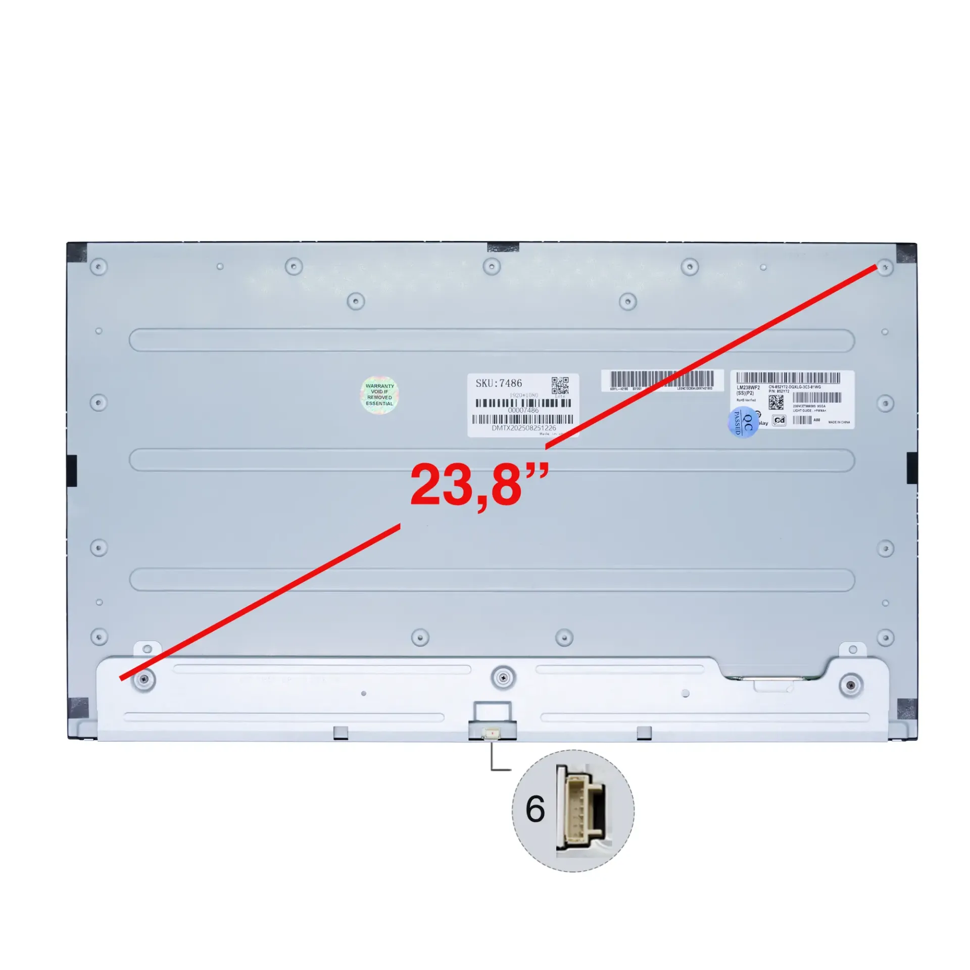 [A03011] PANTALLA TODO EN UNO LED 23.8 PUL IPS ALL IN ONE MODELO: LM238WF2 (SS)(P2) CONECTOR EN MEDIO