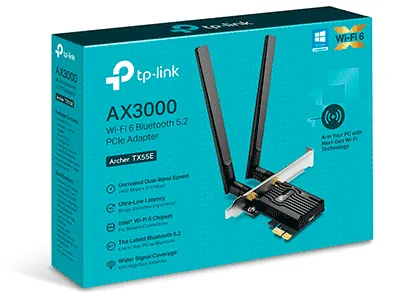 [TX55E] Adaptador PCIe Wi-Fi 6 Bluetooth 5.2 AX3000