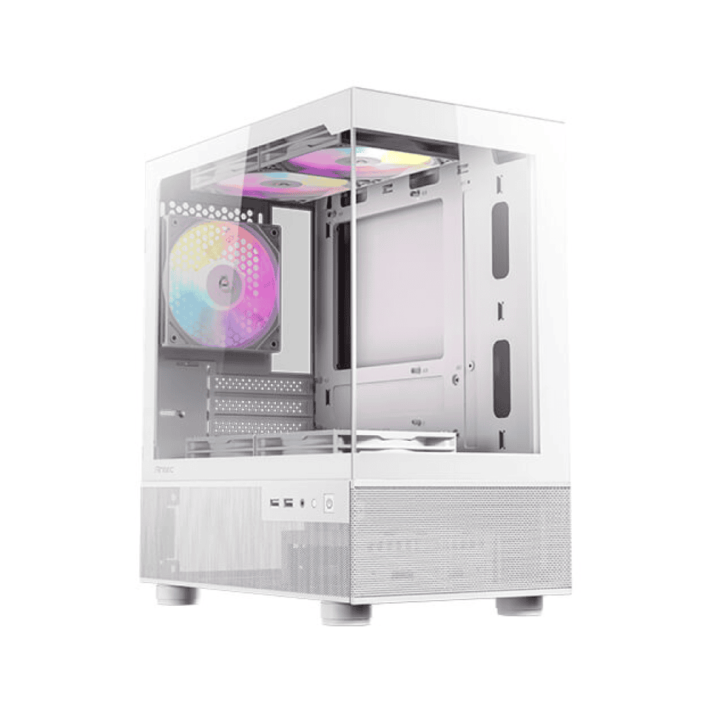 [SPE-16512] CAJA ANTEC CX200M ELITE VIDRIO TEMPLADO + 5 RGB FIJO BLANCO