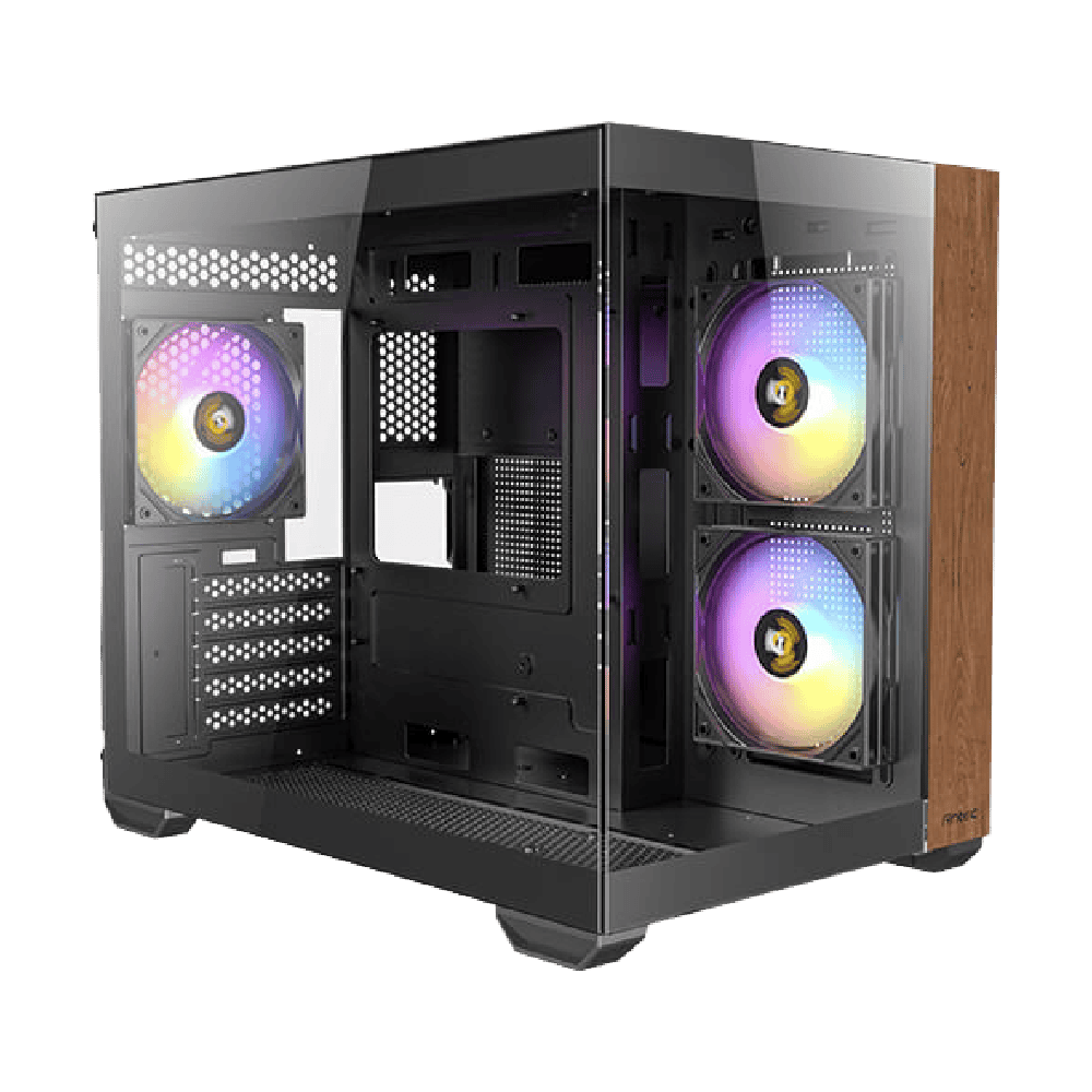 [SPE-16544] CAJA ANTEC CX600M WOOD MADERA V. T. + 3ARGB NEGRA